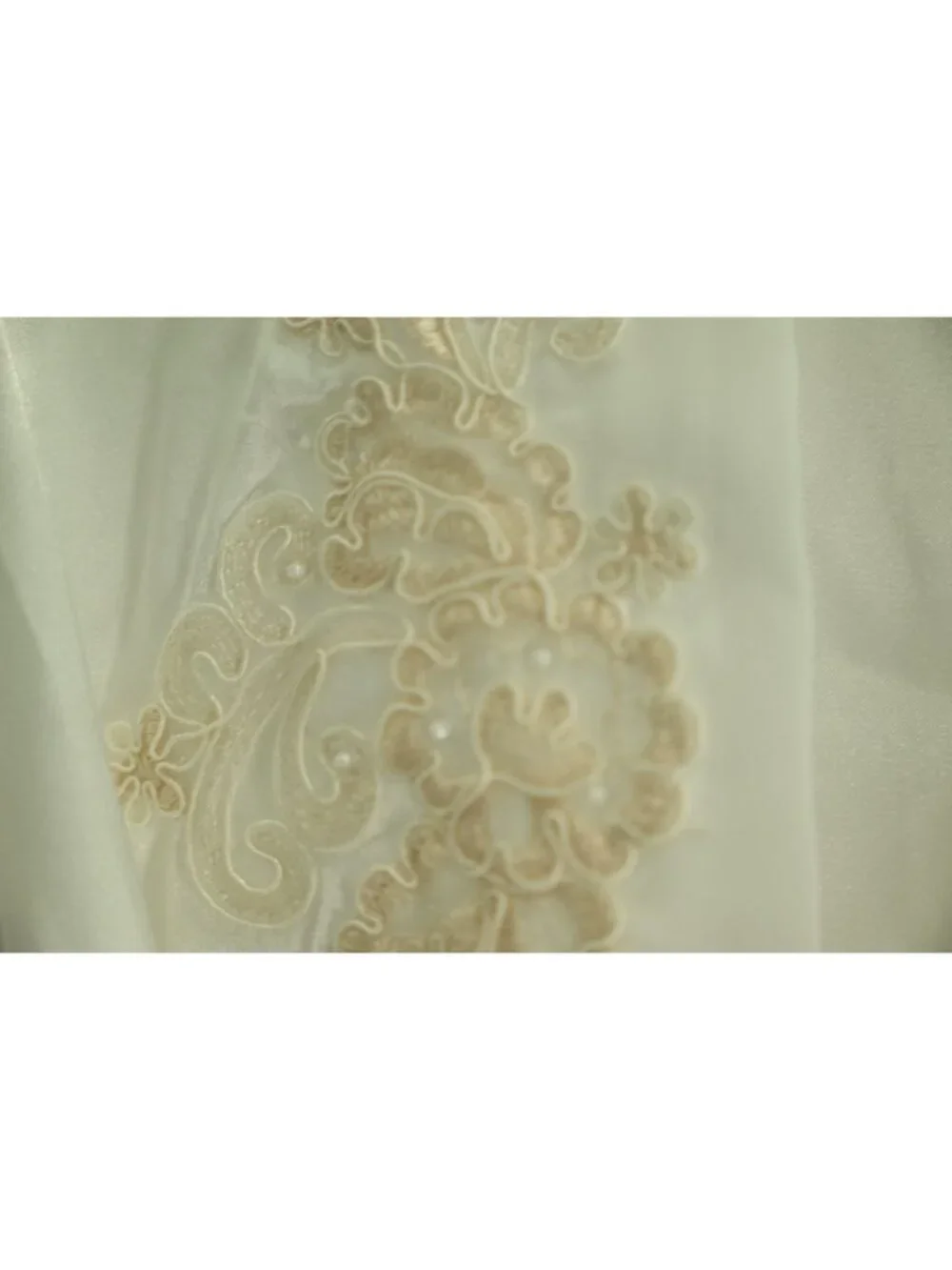 NWD Linea Donatella Satin Lace Trim Robe Sz S/M Ivory Long Sleeve Wrap Kimono